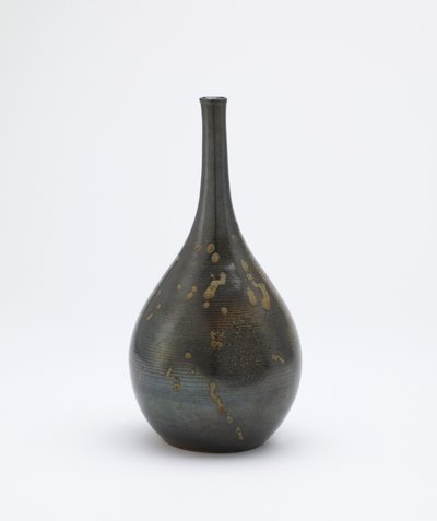 Sake-flaska, Imbe, Okayama-prefekturen, Edo-perioden, sent 1600-tidigt 1700-tal (stengods med röd slip & trä-aska glasyr) av Japanese School