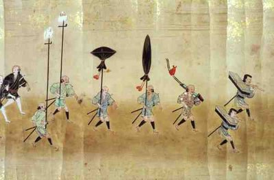 Ubalozi wa Sita wa Korea nchini Japani wakati wa urithi wa Tokugawa Ietsuna mnamo 1651, labda na Kano Masunobu (1625-94) 1655-57 (mchoro wa kusongesha)swed. av Japanese School