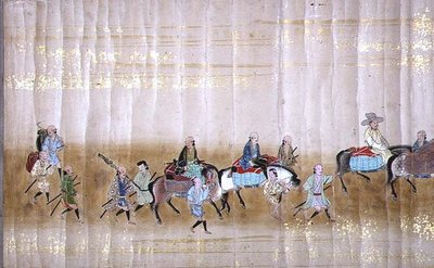 Sjätte koreanska ambassaden till Japan i Meireki 1 vid tiden för Tokugawa Ietsunas tronföljd 1651, möjligen av Kano Masunobu (1625-94) (rullmålning) (detalj) (se även 120832) av Japanese School