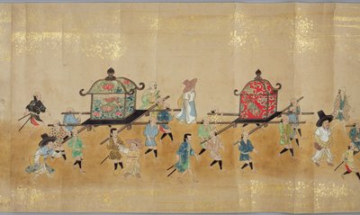 Sjätte koreanska ambassaden till Japan i Meireki 1 vid tiden för Tokugawa Ietsuna succession 1651, möjligen av Kano Masanobu (1625-94) (rullmålning) (detalj) (se även 79774 & 120823) av Japanese School