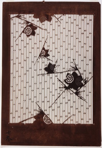 Stencil: Hibiscus Och Sparrow av Japanese School