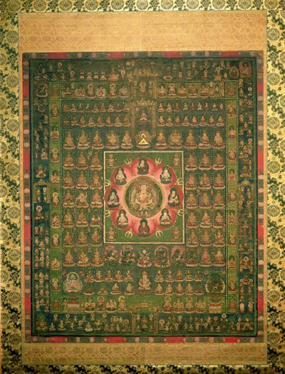 Taizo-kai Mandara, Kamakara-period (ogenomskinlig wc, bläck och guld på siden) (se även 203662) av Japanese School