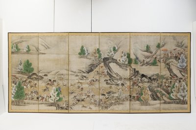 Tartar Hunt (bläck, färg, papper) av Japanese School