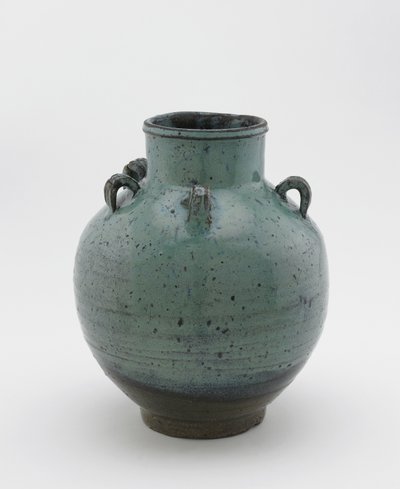 Förvaringsburk för teblad med fem öglor, Saga eller Nagasaki prefektur, Edo-period (keramik) av Japanese School