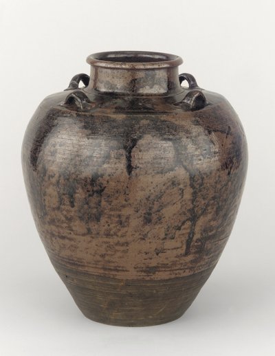 Förvaringsburk för teblad med fyra flikar på fyrkantig axel, Toki eller Mizunami, Gifu-prefekturen, Edo-period (keramik) av Japanese School