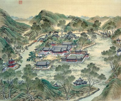 Grand Palais Detalj av ett japanskt tryck från 1800-talet. av Japanese School