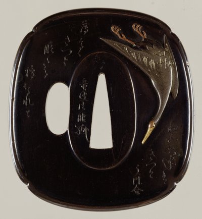 Tsuba Swordguard (shakudo koppar och guldlegering) (för baksidan se 241114) av Japanese School