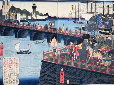 View of London, c.1860 (träblock i färg) av Japanese School