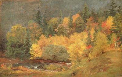 Hösten vid bäcken, 1855 av Jasper Francis Cropsey