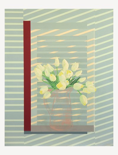 Blommor mot fönsterluckan av Jasper Galloway