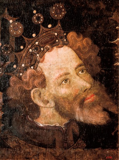 Peter IV av Aragon, detalj av ett tempera på trä av Jaume Mateu av Jaume Mateu
