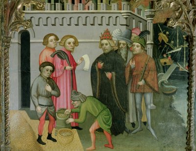 The Miraculous Multiplication of the Grain, detalj från St. Nicholas of Bari altartavla av Jaume Cabrera