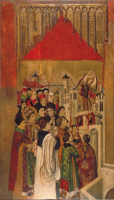 Uppenbarelse av Saint Michael på slottet i SantAngelo av Jaume Huguet