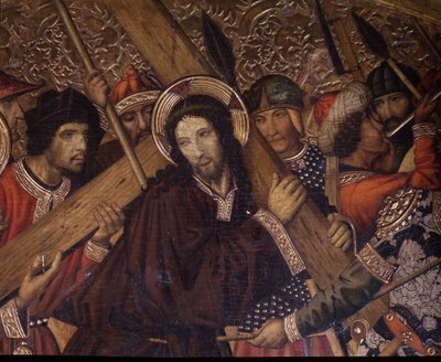 Vägen till Golgata, detalj av bordet av Jaume Huguet