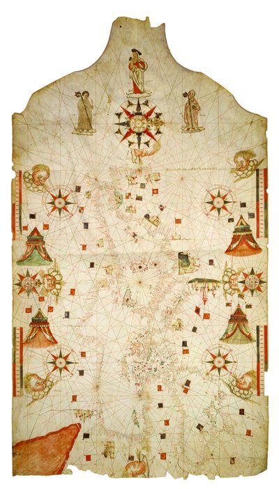 Karta över Medelhavet och Svarta havet, 1563 av Jaume Olives