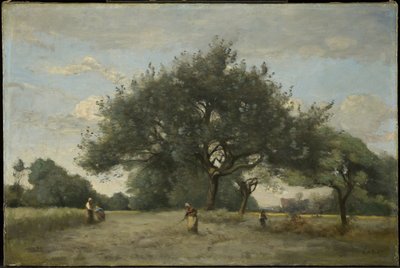 Äppelträd på ett fält av Jean-Baptiste-Camille Corot