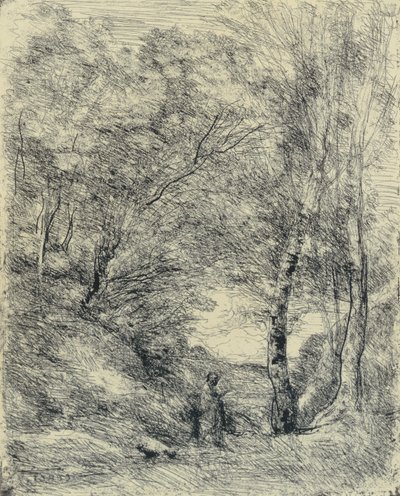 Horaces trädgård av Jean-Baptiste-Camille Corot