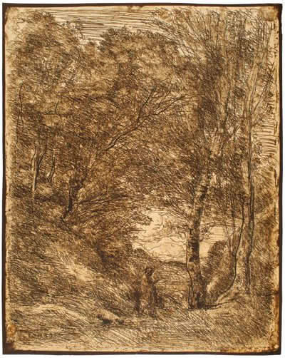 Horatius trädgårdar av Jean-Baptiste-Camille Corot