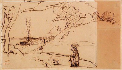 Landskap utan titel av Jean-Baptiste-Camille Corot