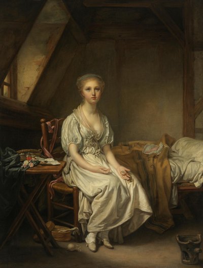 Klockans klagan (Den vacklande dygden) av Jean-Baptiste Greuze
