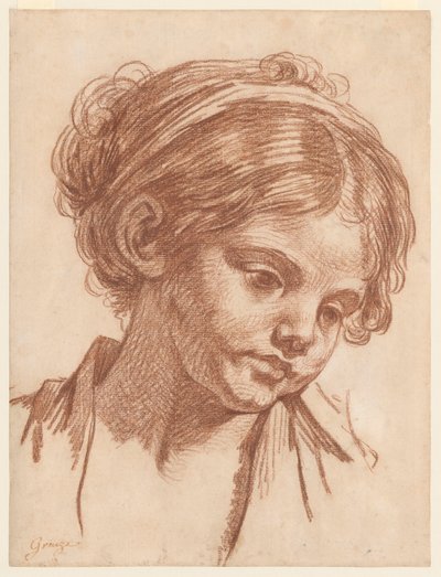 Huvud av en flicka av Jean-Baptiste Greuze