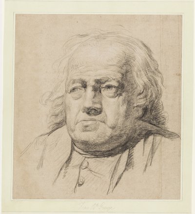 Halvfigursporträtt av en gammal man av Jean-Baptiste Greuze