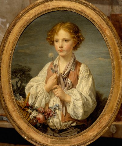 En ung herde som prövar ödet för att ta reda på om han är älskad av sin herdinna av Jean-Baptiste Greuze