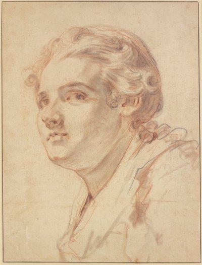 Yngling i trekvartsprofil åt vänster av Jean-Baptiste Greuze