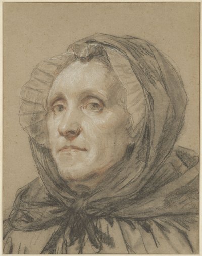 Porträtt av konstnärens mor av Jean-Baptiste Greuze