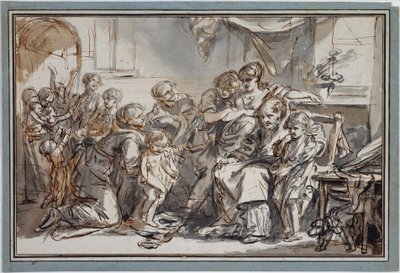 Presentation av det oäkta barnet av Jean-Baptiste Greuze