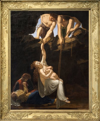 Människooffer i gallerna (olja på duk) av Jean Baptiste Isabey