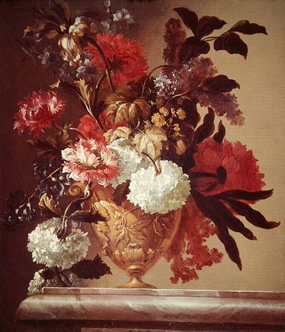 Blommor i en vas (olja på duk) av Jean Baptiste Monnoyer