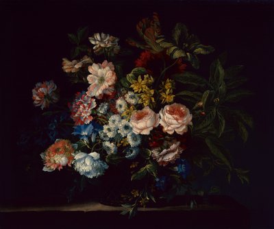 Rosor, nejlikor, hyacinter och blommor (olja på duk) av Jean Baptiste Monnoyer