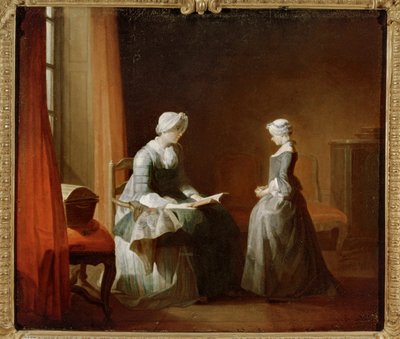 En anständig utbildning (målning på duk) av Jean-Baptiste Simeon Chardin