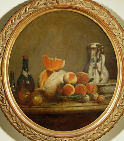 En melon (målning på duk) av Jean-Baptiste Simeon Chardin