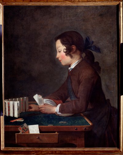 En ung pojke som spelar kort Målning av Jean Baptiste av Jean Baptiste Simeon Chardin