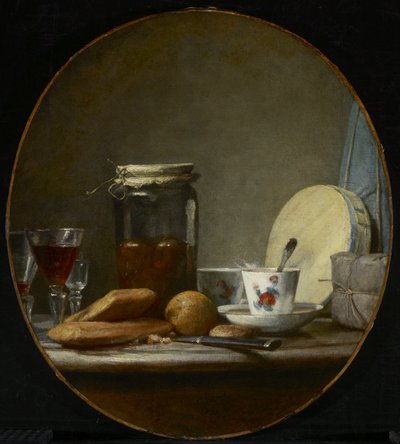Burk med aprikoser av Jean-Baptiste Simeon Chardin