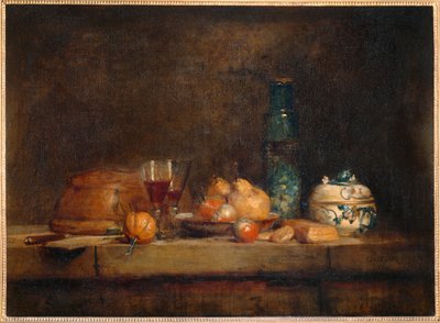 Stillleben mit Olivenglas von Jean-Baptiste Simeon Chardin
