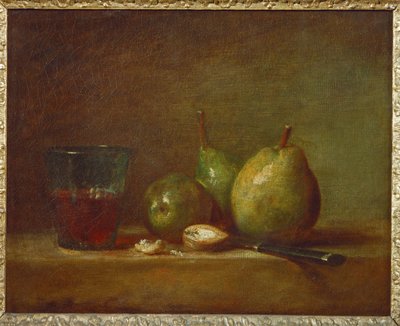Päron och en kopp vin... av Jean-Baptiste Simeon Chardin