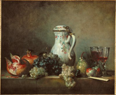 Trauben und Granatäpfel von Jean-Baptiste Simeon Chardin