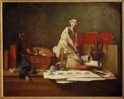 Konstnärernas egenskaper och belöningar (målning på duk) av Jean-Baptiste Simeon Chardin