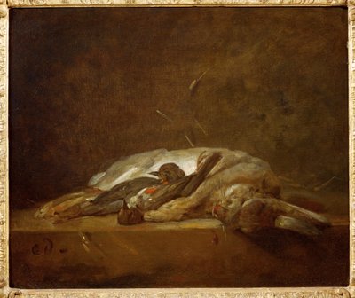 en hare, två döda trastar (målning på duk) av Jean-Baptiste Simeon Chardin