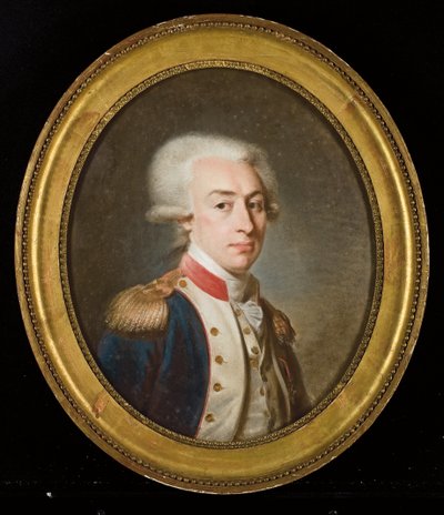 Porträtt av Marquis de La Fayette (pastell på papper) av Jean Baptiste Weyler