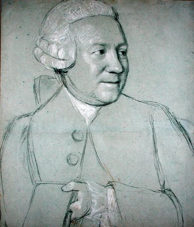 Porträtt av en man som håller en bok (svart, vit och röd krita på papper) av Jean Étienne Liotard