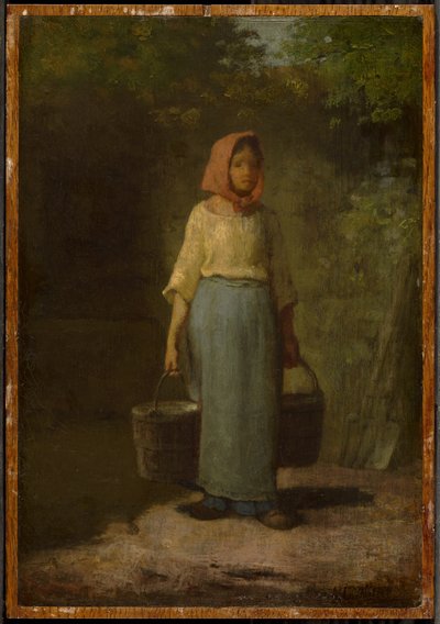 Bondflicka på väg tillbaka från brunnen av Jean-Francois Millet