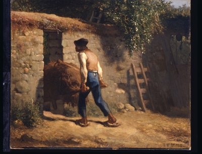 Bonde med skottkärra (olja på duk) av Jean Francois Millet