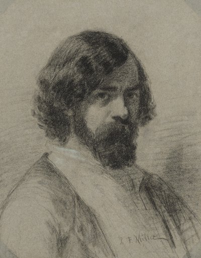 Porträtt av Narcissus Virgil Diaz de la Peña av Jean-Francois Millet
