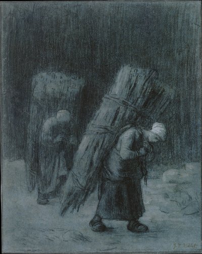 Kvinnor som bär risknippen av Jean-Francois Millet