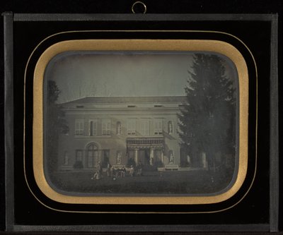 Gruppporträtt på Jean-Gabriel Eynards hus på landet i Beaulieu av Jean Gabriel Eynard