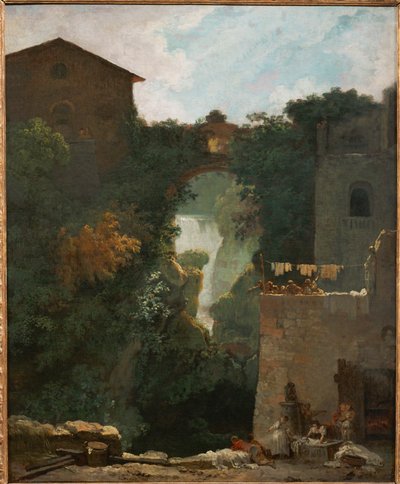 Wasserfälle von Tivoli, Rom von Jean-Honore Fragonard